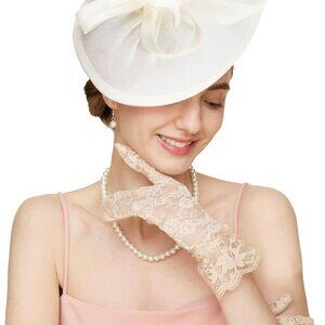 Fascinator Hat Flower Mesh Feather Headband for Wedding Tea Party Women